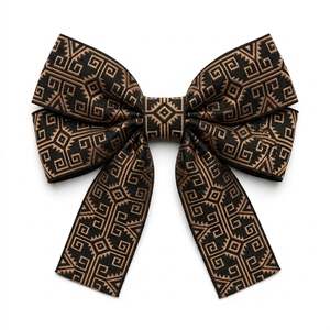 Wholesale 50mm Black Gold Greek Key Jacquard Ribbon Metallic Woven Trim for Gift Packaging Bows Garment Borders Supplier - Product Image 1