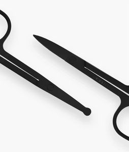 Ciseaux chirurgicaux professionnels en acier inoxydable à pointe incurvée et droite de précision, certifiés CE, pour sourcils, cils, ongles et iris - Product Image 3