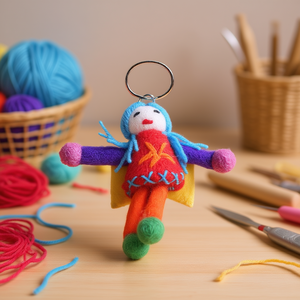 Small Felt Doll Design <b>Key</b> Ring Cute Plush <b>Key</b> <b>Chain</b> - Product Image 3