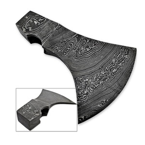 Hacha de Supervivencia Táctica de Acero de Damasco de Grado Industrial BA Enterprises con Incrustaciones de Gemas Rojas para Trabajos en Madera - 1 Año de Garantía - Product Image 1