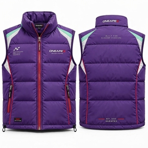 <b>Men's</b> <b>Purple</b> Puffer Jacket Lightweight Quilted Stand Collar Zip Up Winter Jacket Casual Outdoor Streetwear Custom Apparel - Product Image 1