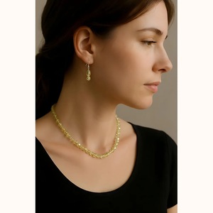 Collier artisanal en quartz citron de 47 cm, bijoux en pierres précieuses naturelles de qualité supérieure, vente en gros d'Inde, ensemble magnifiquement conçu - Product Image 2