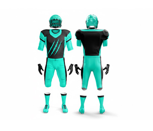 Ensemble d'uniformes de football américain sur mesure, fournisseur en gros de vêtements de sport |   Ensemble de football avec maillot et pantalon |   Polyester respirant - Product Image 4