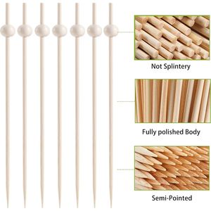 Stuzzicadenti in bambù da 4,7 pollici, 200 pezzi, per antipasti, bevande, dessert, spiedini per salumi e formaggi, ideali per l'ospitalità - Product Image 4