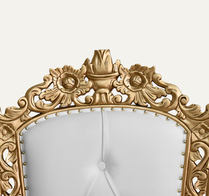 Classic Luxury <b>White</b> Antique Throne <b>Chair</b> Solid Mahogany Wood Durable Living Room Apartment Furniture - Product Image 4