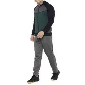 Ensemble de survêtement sportif pour homme à manches longues avec fermeture éclair contrastante - Product Image 5