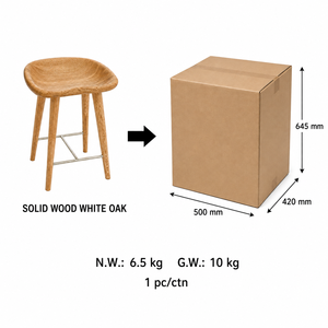 Tabouret de comptoir scandinave moderne en bois de chêne massif blanc avec siège sculpté en forme de selle, repose-pieds en métal et dossier solide - Product Image 4