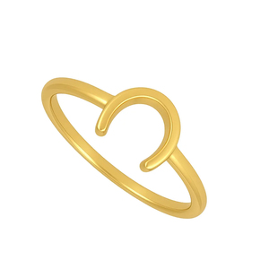 Nouvelle conception, bague de fiançailles classique en forme de fer à cheval, argent sterling 925, plaqué or 18 carats, bijoux minimalistes creux pour femmes, filles - Product Image 4
