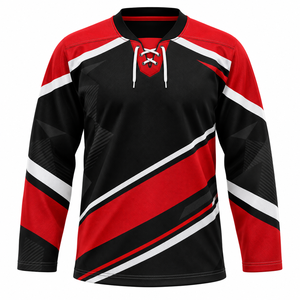 Maillot de hockey sur glace pour homme grande taille avec impression du logo de l'équipe, maille respirante, manches longues, écologique, imperméable, séchage rapide - Product Image 1