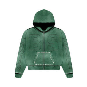 Ensemble sweat-shirt et pantalon de survêtement style baggy, effet délavé soleil, couleur unie, avec votre marque privée, ensemble 2 pièces unisexe - Product Image 4