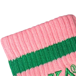 Calcetines Deportivos AKA, Color Verde, Rosa y Blanco, Mezcla de Algodón, Estilo Casual, Medios, Acanalados, Suaves, Transpirables y Cómodos para Uso Diario - Product Image 2