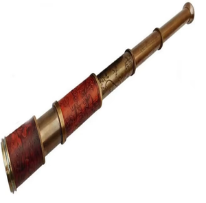 Jumelles étanches de télescope en laiton de pirate nautique à grossissement 10x avec étui de support en bois revêtement FMC décor à la maison - Product Image 5