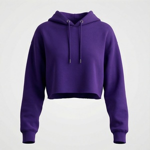 Sudadera con Capucha Corta Personalizada para Mujer, con Insignia, Ligera, Informal, Deportiva, a la Moda, para Invierno - Product Image 1