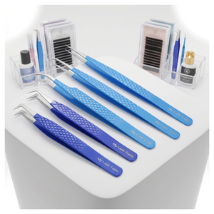 Stainless Steel 90 Degree Boot Fiber Tip Eyelash Tweezer Volume Fan and Classic <b>Lash</b> Tweezers Set <b>Lash</b> Technician Tweezer <b>Kit</b> - Product Image 1