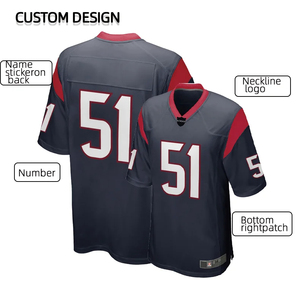 เสื้อเจอร์ซีย์อเมริกันฟุตบอล OEM ผ้าโพลีเอสเตอร์ ระบายอากาศได้ดี แห้งเร็ว สกรีนลายแบบซับลิเมชั่น ชุดทีมแบบกำหนดเอง ไซส์ใหญ่ แขนสั้น คอวี - Product Image 3
