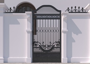 KHP Traditional Rustic Wrought Iron Exterior Entry Gate Anti-Theft Feature Manual <b>Swing</b> Style Finished Surface for Garden Use - Product Image 2