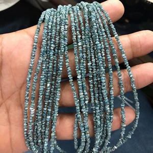 Perles de diamant bleu non taillées irrégulières, perles de diamant en vrac, brin de 15 pouces, fournisseur en gros, prix d'usine, pierres précieuses de qualité supérieure - Product Image 3