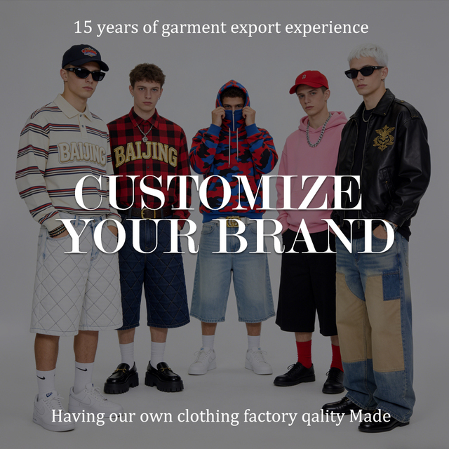 Custom Streetwear Collection Brand Customization Service Hooded Slim Unisex Canvas Stand Quilted Sweatshirt Jacket Mix Match