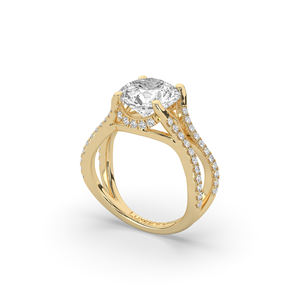 Bague de fiançailles et de mariage légère en or 14 carats et 10 carats avec diamant de laboratoire de 3,94 carats, taille brillant rond, style unique, grande pierre - Product Image 4