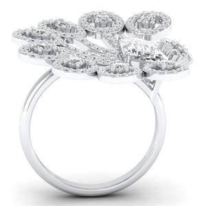 Bagues de fiançailles et de promesse REYES personnalisées en argent sterling 925 pour femmes, serties d'un moissanite taille émeraude de 3,15 carats, bijoux fins pour femmes - Product Image 4