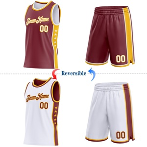 Ensemble de maillots de basket-ball professionnels, design double face, évacuation de l'humidité, polyester léger, logo personnalisé, uniformes de basket-ball - Product Image 4