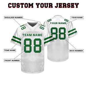 Custom Design American Football Jersey Polyester Mesh Dazzle Sublimation OEM V Neck Breathable Durable Teamwear - Product Image 6