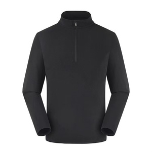 Sweat-shirt tendance de qualité supérieure avec fermeture éclair 1/4, col montant, manches longues, tricoté uni, léger, pour la gym, pull personnalisé - Product Image 2