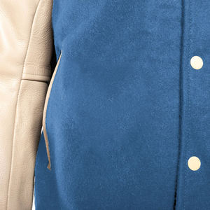 Chaqueta Varsity OEM con Mangas de Cuero, Unisex, Cuello Alto, Invierno, Logotipo Personalizado Bordado, Parches - Product Image 6