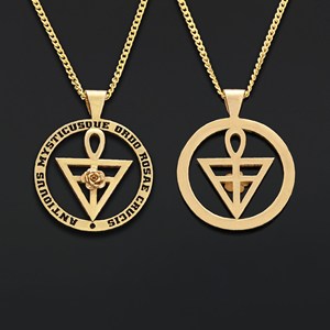 Colgante BOJ RCJ 009 Victoriano Personalizado Rosacruz Hecho a Mano en Plata de Ley, Cruz de la Rosa, Símbolo Alquímico, Precio Bajo en Oferta - Product Image 4