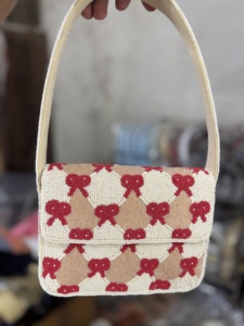 Sacs à bandoulière bohèmes en coton perlé faits à la main pour femmes indiennes, pochettes de soirée, sacs de shopping pour le soir - Product Image 3