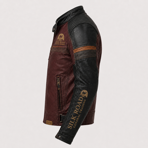 เสื้อแจ็คเก็ตมอเตอร์ไซค์หนังแท้ยูนิเซ็กซ์ Silk Road General Trading แขนยาว สกรีนโลโก้ตามสั่ง ระบายอากาศได้ดี กันลมหนาว สำหรับขี่ครุยเซอร์ - Product Image 4