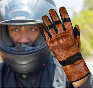 Guantes de Motocicleta de Cuero para Invierno, Transpirables, Ligeros, con Pantalla Táctil, Protección Completa para los Dedos, para Hombre - Product Image 6