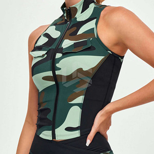 Trendy Women Fall Clothes 2025 Sleeveless Front <b>Zipper</b> Tight Slim Fit Women <b>Zipper</b> Fly Casual Fashion Summer Cotton <b>Tops</b> - Product Image 1