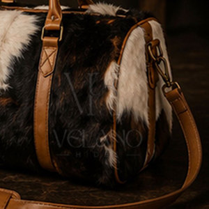 Bolsa de Viaje de Cuero Vacuno de Lujo, Impermeable, Estilo Retro, para Viajes de Negocios, Personalizable - Product Image 2