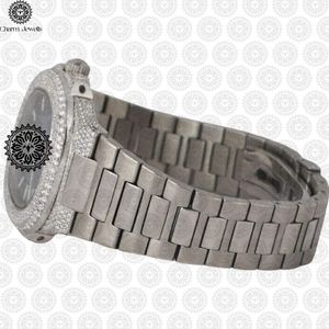 Charm Jewels Luxury Women's Stainless Steel Tonneau <b>Watch</b> <b>Diamond</b> Encrusted Analog Quartz 38mm Folding Clasp - Product Image 4