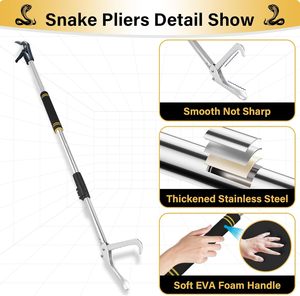 Herramienta Profesional para Atrapar Serpientes, Pinzas Plegables, Palo para Capturar Reptiles, Equipo para Manipular Cascabelas, Agarre Fuerte y Resistente - Product Image 6