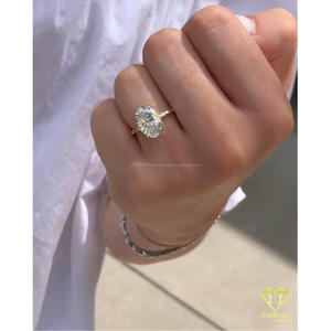 Luxury <b>Moissanite</b> Diamond 925 Silver <b>Oval</b> Center Stone <b>Ring</b> Classic <b>Engagement</b> Jewelry For Jewelry Suppliers - Product Image 3