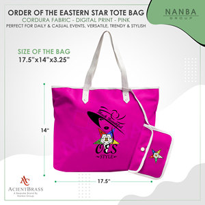 Sac fourre-tout rose style OES Eastern Star Si-star Sassy & Classy Eastern Star, sac fourre-tout réutilisable pour les courses - Product Image 6