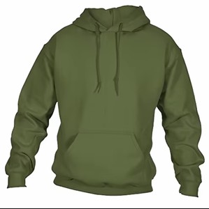 Sudadera con Capucha Verde Oliva Personalizada para Hombre, Corte Regular, 100% Algodón Felpa, Informal, con Bolsillo Delantero, para Otoño, OEM, ODM, Entrega Rápida - Product Image 1