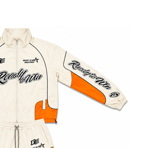 Ensemble de survêtement Ready To Win Industries, crème et orange, manches longues, fermeture éclair, sportif, respirant, polyester, adulte, unisexe, printemps - Product Image 3