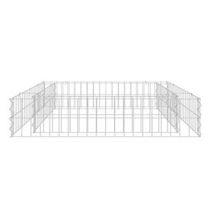 Jardinière surélevée en gabion en acier galvanisé argenté 39,4x39,4x7,9 pouces – Pots et jardinières - Product Image 2