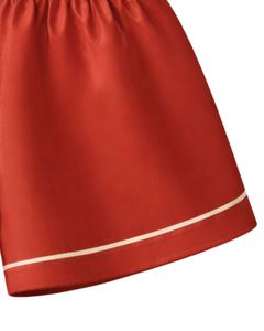 Customized Rust <b>Red</b> Satin Cami Shorts Pajama Set Women Sleepwear Soft Silk Nightwear Two Piece Summer Lounge Set With <b>Bow</b> - Product Image 5