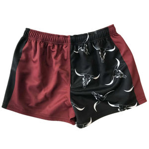 Shorts de rugby unisexes personnalisés en mesh sublimé imprimé, style hip-hop australien, imperméables et à séchage rapide pour l'entraînement - Product Image 6