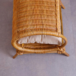 Handcrafted Rattan Pet Chair Elevated Wicker Pet Lounge Seat with <b>Cushion</b> Stylish Pet Furniture Cozy Pet Armchair OEM ODM - Product Image 5