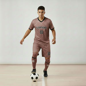 Conjunto de camiseta de fútbol, uniformes de fútbol personalizados, conjunto de camiseta de fútbol con pantalones cortos de malla transpirable - Product Image 1