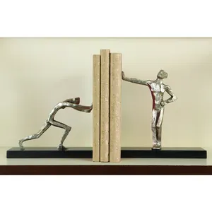 Luxury Handmade Metal Bookends Elegant Decorative <b>Book</b> Ends Holder for Office Desk <b>Library</b> Duty Decorative Sculpture - Product Image 2