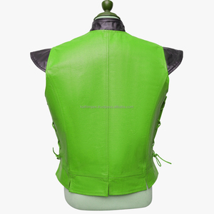 Haute qualité en gros boucle respirant à la main 2 côté lacé vert cuir gilet Service OEM - Product Image 3