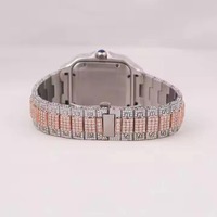 Montre mécanique pour homme de qualité supérieure en or blanc personnalisée avec diamants Moissanite VVS certifiés