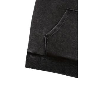 เสื้อฮู้ดสำหรับผู้ชายโอเวอร์ไซส์ซักแบบกำหนดเองพิมพ์ลายควันสีเทาวินเทจพร้อมกระเป๋าสำหรับฤดูหนาว - Product Image 3