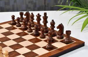 Pions d'échecs classiques Staunton Tournament, 3 rois, pièces en sheesham et en boxwood, au meilleur prix - Product Image 5